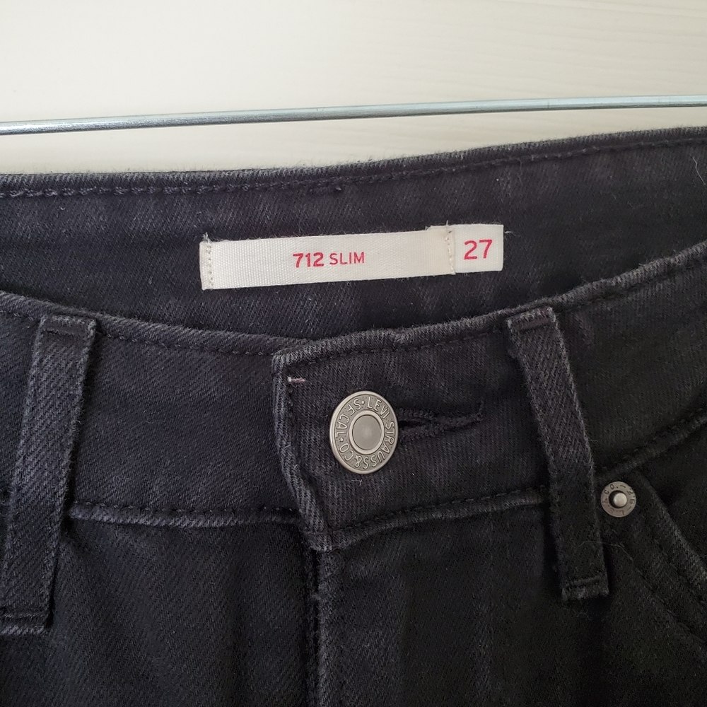 Levi 712 Slim Jeans, 27, Black